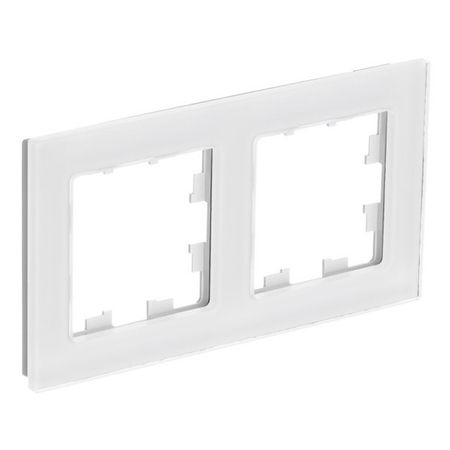 рамка 2 поста Systeme Electric ATLASDESIGN NATURE натуральное стекло белый