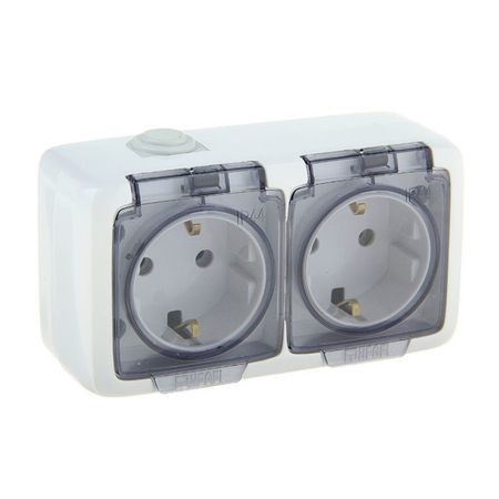 розетка 2-поста HEGEL Alfa с/з б/ш IP44 белый трех ная флейта для alfa romeo stelvio giulia 159 156 giulietta 147 mito spider gt