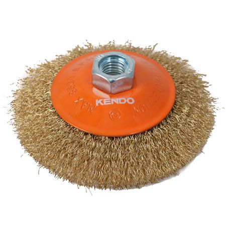 корщетка для УШМ KENDO 100мм дисковая сталь корщетка для ушм vira 100мм чашеобразная латунированная