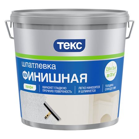 шпатлевка готовая ТЕКС Профи Финишная 5кг, арт.700001307 шпатлевка готовая neomid универсальная 5кг арт н шпат трещ 5