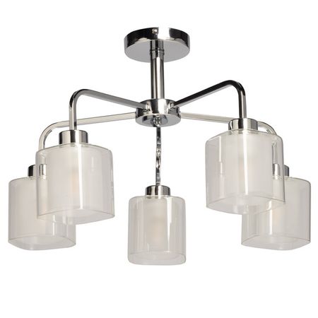 люстра потолочная DECITY Тетро 5х60Вт E27 металл стекло хром