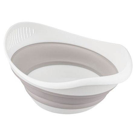 миска PHIBO Zoom 31см 3,9л 2в1 с дуршлагом складная пластик, силикон бежевый