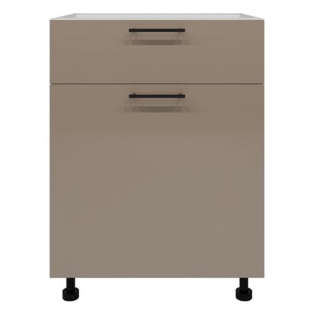 шкаф напольный Мокко глянец 820х600х504мм 1 ящик 1 дверь МДФ/ЛДСП