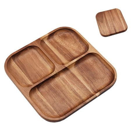 менажница TODELIA Acacia 3 секции 20х20см акация