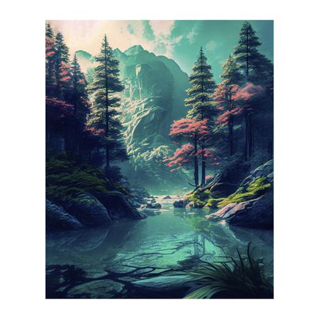 картина на холсте Сказочный пейзаж 2 400х500мм jianwu стикер очный пейзаж