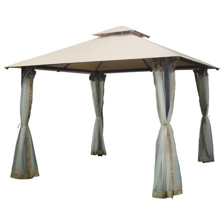 шатер с боковыми полотнами и антимоскитной сеткой 3х3х2,7м бежевый