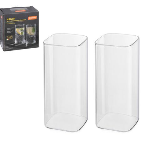 набор стаканов MALLONY La Caffetteria 2шт 350мл стекло френч пресс mallony amore 350мл боросиликатное стекло нерж