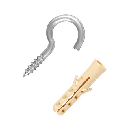 шуруп-полукольцо 3,4x30мм с дюбелем 4шт шуруп полукольцо 4 1х60мм белый с дюбелем 2шт