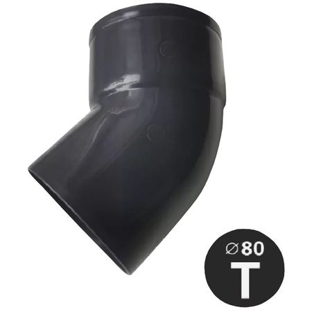 отвод трубы IMPLAST 45/80мм G130/80 графит