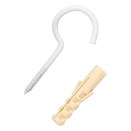 шуруп-полукольцо 4,1х60мм белый с дюбелем 2шт