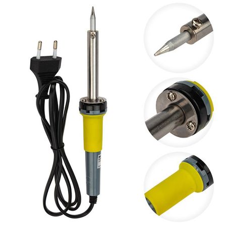 паяльник REXANT 60Вт долговечное жало конус прямой пластиковая ручка aneng жало паяльника медное 900мт