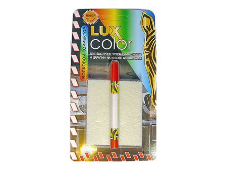корректор восковой LUX COLOR красный 15г мелок восковой для ремонта сколов бамбук