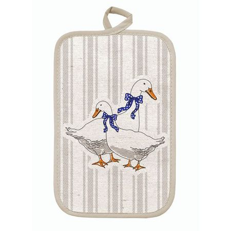 прихватка кухонная Гуси 14х22см серая, арт.020-Гуси