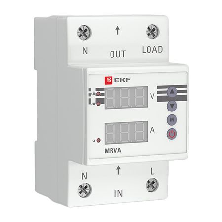 реле напряжения и тока EKF PROxima 63A с дисплеем MRVA на DIN-рейку реле jqx 60f 60a 220v
