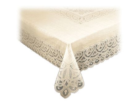 скатерть ПВХ ажурная TOWA140х200см Империал/Imperial бежевая, арт.5174