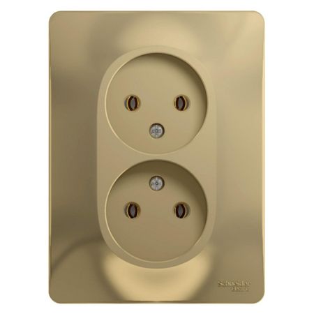 розетка 2 поста SYSTEME ELECTRIC Glossa б/з титан sinotimer tm519 электронная цифровая розетка с таймером 220в