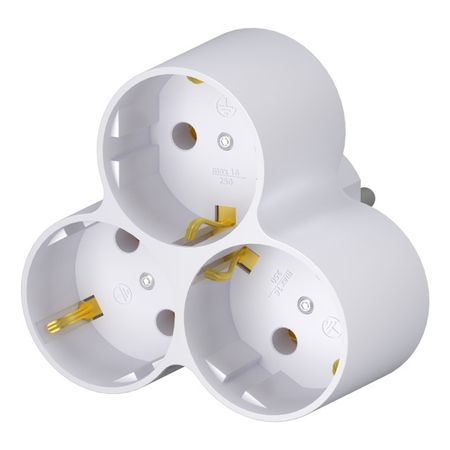 разветвитель 3 гнезда ФОТОН с/з 16А белый разветвитель эра 2 гнезда 2 usb 2400ma б з 10а белый