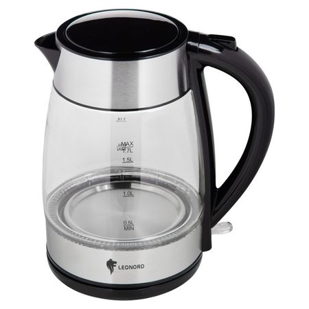 чайник LEONORD LE-1513 2200Вт 1,7л стекло/пластик/металл серебристый чайник vitek vt 1139 2200вт 1 8л металл