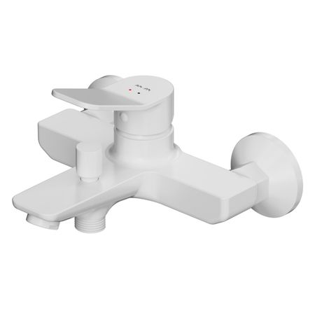 смеситель для ванны AM.PM X-Joy короткий однорычажный латунь белый смеситель для ванны damixa gala короткий латунь