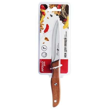 нож APOLLO Bosco 9см для овощей нерж.сталь, дерево moonbiffy нож для удаления сердцевины из фруктов и овощей
