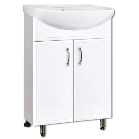 тумба с раковиной напольная GRADEONIKA Спарта белая 55 см карниз шинный 2 рядный уют спарта 250см серебро патина арт 09 02то 449 13 250