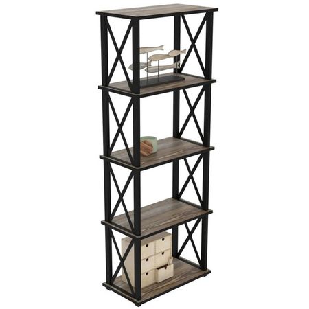 стеллаж MAKE MEBEL Лофт-5 500х300х1470мм 9005 муар Намибия