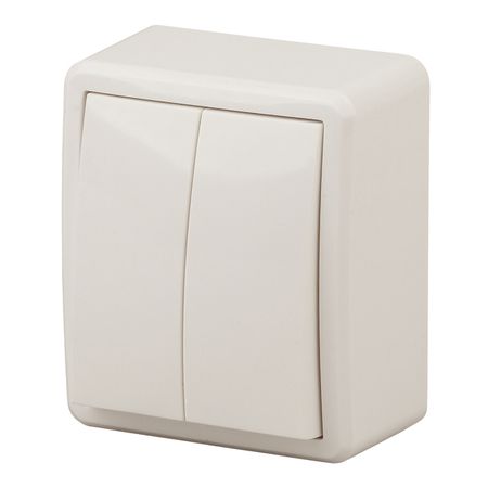 выключатель 2-клавишный Эра Эксперт слоновая кость выключатель 2 клавишный эра 12 с индикацией слоновая кость