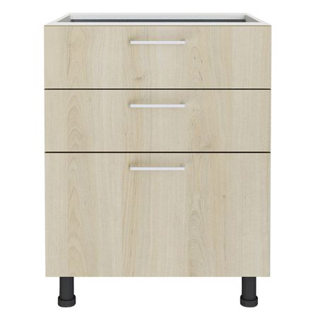 кухонный шкаф напольный Дуб Кремона 600х550х820мм 3 ящика МДФ/ЛДСП