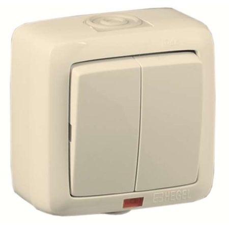 выключатель 2-клавишный HEGEL Alfa Aqua IP44 с индикацией слоновая кость трех ная флейта для alfa romeo stelvio giulia 159 156 giulietta 147 mito spider gt