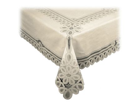 скатерть ПВХ ажурная TOWA 120х150см Красотка/Pretty бежевая, арт.5177