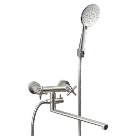 смеситель для ванны AQUEDUC двухвентильный длинный нержавейка картридж для смесителя aqueduc 35мм