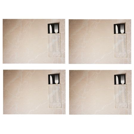 комплект салфеток сервировочных с карманом 30х45см 4шт бежевый, SET-23 из 10 микрофибровых протирочных салфеток