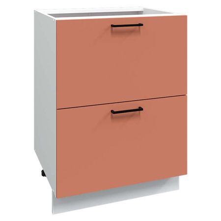 шкаф напольный 2 ящика Латте Шарли Терракот 600х526х820мм