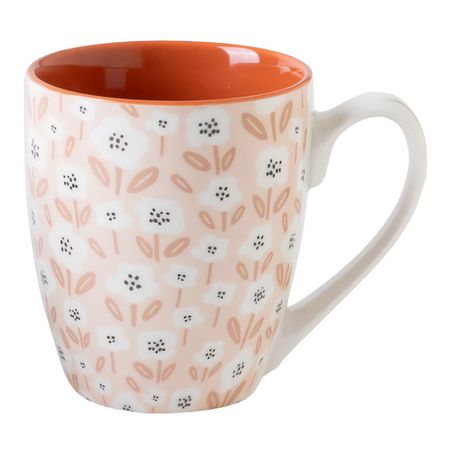 кружка TODELIA Ромашковый букет 400мл костяной фарфор бежевая