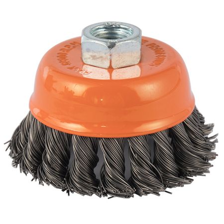 корщетка для УШМ KENDO 75мм 0,5мм чашеобразная витая сталь корщетка для ушм vira 75мм чашеобразная латунированная