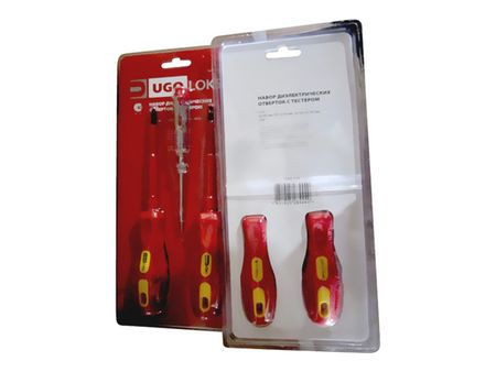 набор отверток диэлектрических с тестером UGO LOKS 3шт тестер аккумуляторов terrific yr1030 yr1035 tr1030 tr1035