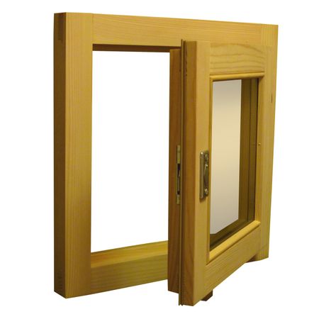 блок оконный одинарный 0,4х0,4м сосна с фурнитурой (замок без ручки)