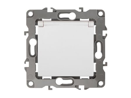 розетка 1 пост ЭРА серия 12 с заземлением с/к с/ш белый wallpad вертикальная настенная розетка usb 1 3 рамки