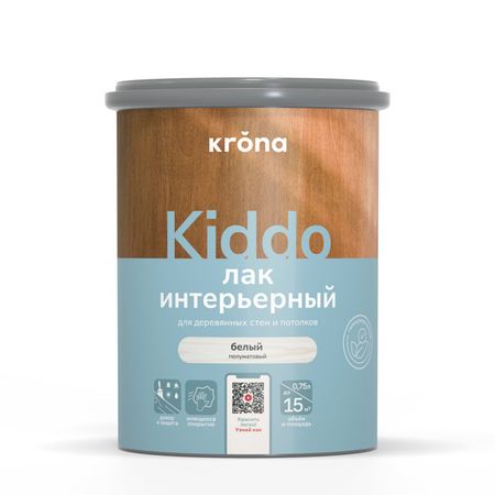 лак интерьерный KRONA KIDDO белый 0,75 л, арт. 66323057