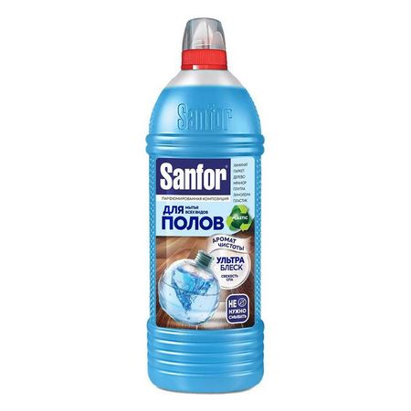 средство для пола SANFOR Ультра Блеск 1л средство для пола sanfor универсальное ультра блеск 1л