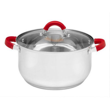 кастрюля ATTRIBUTE Delice 5,8л 24см нерж.сталь стеклянная крышка индукция терка mallony nimbus 24см плоская без поддона нерж