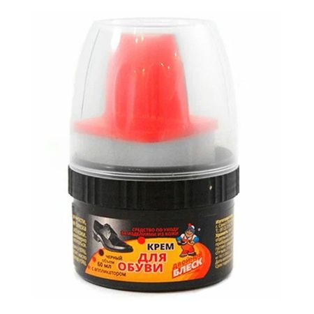 крем для обуви ДВОЙНОЙ БЛЕСК с аппликатором 60мл черный крем блеск для обуви sitil бес ная 60 мл