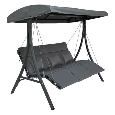 качели садовые 2х1,15х1,68м серые (до 300кг)