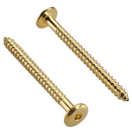шуруп мебельный с плоской головкой латунированный 6,3х50 30шт латунные винты с плоской головкой m3m4m5m6