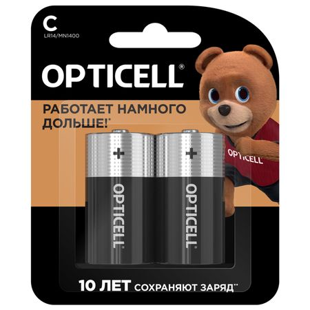батарейка OPTICELL 1,5В алкалиновая С 2шт батарейка opticell алкалиновая 9v 1 шт