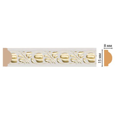 молдинг DECOMASTER 2400х8х15мм золотой, арт.130C-54 молдинг decomaster 15х8х2400 мм   полистирол арт 130 5