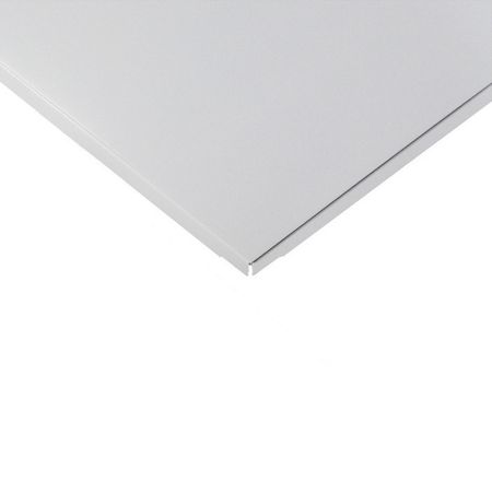 плита потолочная кассетная 600х600мм алюминиевая белая кромка Тегулар 90 (0,3мм)