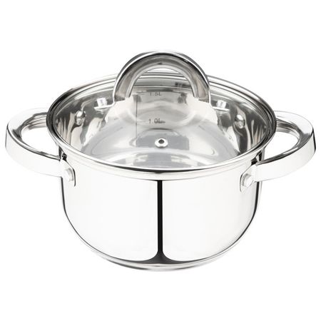 кастрюля MALLONY Mediano 1,9л 16см нерж.сталь с крышкой шкала объема