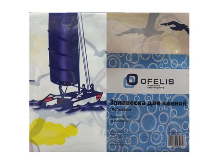 занавеска для ванной OFELIS Море 180х180см PEVA DSCO2687 белая