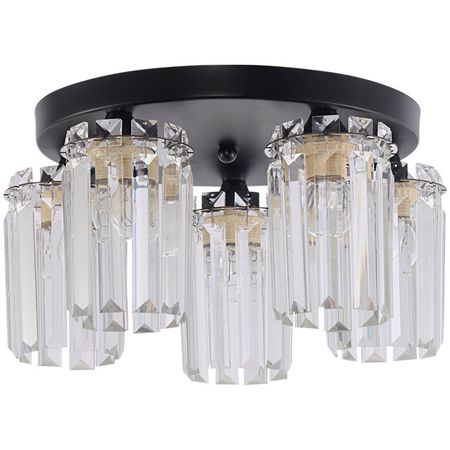 люстра потолочная SCHAFFNER Limitado E27 60Вт стекло металл чёрный хром